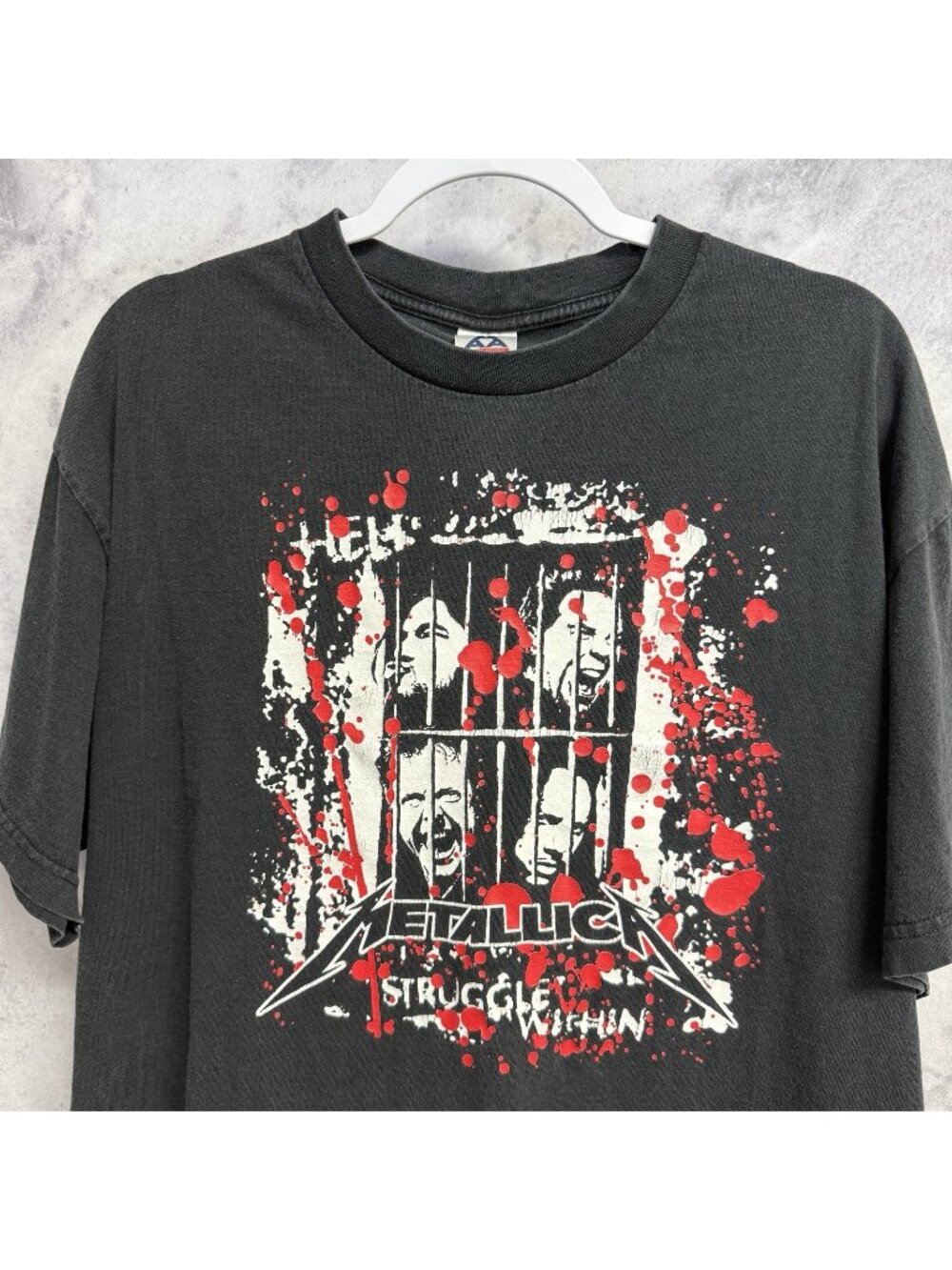 VTG Metallica The Struggle Within Shirt Mens XL Black AAA Band Graphic Tee Metal